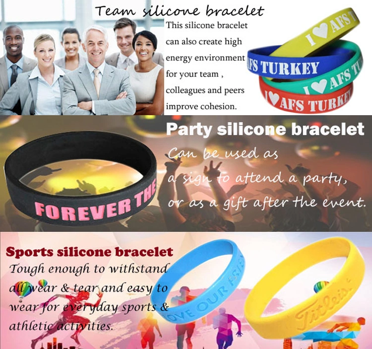 Sample Customization Custom Printing Silicone Wristband Bracelet Hand Band Vote Promotional Gifts