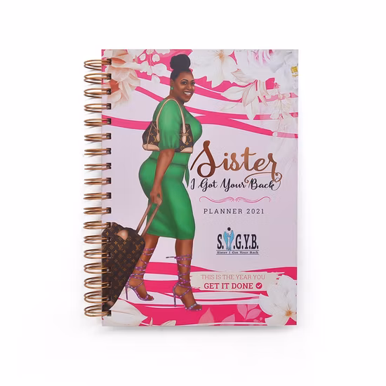 Angolo in metallo dorato Foglio di adesivi in ​​lamina d'oro Taccuino a spirale Agenda con copertina rigida personalizzata Stampa diario Planner di nozze 2023